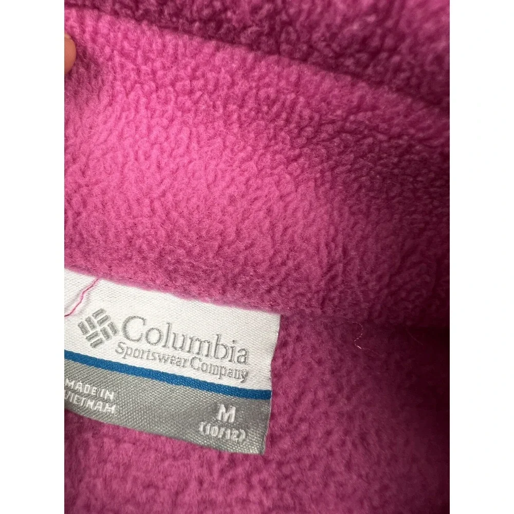 Columbia Jacket Girls Medium 10/12 Pink Fleece Full Zip Hiking Outdoor‎ Gorpcore